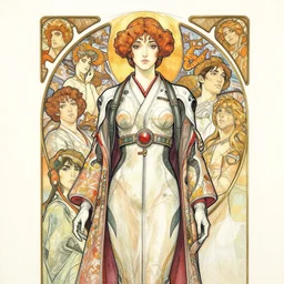 an art nouveau copic maker sketch of padme amidala l wearing an evangelion kimono pilot suit designed by balenciaga by john berkey by stanley artgerm lau, greg rutkowski, thomas kinkade, alphonse mucha, loish, norman rockwell
