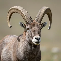 mountain goat with magnificent horns