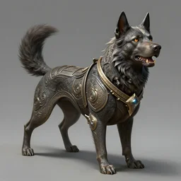 attack dog k - 9 unit, deep focus, d & d, fantasy, intricate, elegant, highly detailed, digital painting, artstation, concept art, matte, sharp focus, illustration, hearthstone,