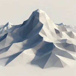abstract computer generated image of a mountain range, a low poly render by Gabriel Dawe, trending on polycount, generative art, low poly, rendered in cinema4d, terragen