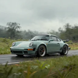 porsche in nature, chaos, digital art,ultra realistic,ultra detailed,art by greg rutkowski