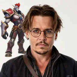 selfie of Johnny Depp, overwatch character heartstone concept Blizzard pixar maya engine on stylized background splash comics global illumination lighting artstation  lois van baarle, ilya kuvshinov, rossdraws