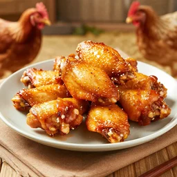 chicken wings in a chicken coop