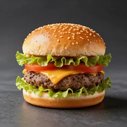 a hamburger in the shape of five dimensions, professional food photography