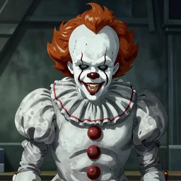 Stephen King as Pennywise, it really looks like a charicature of stephen king, ambient lighting, 4k, anime key visual, lois van baarle, ilya kuvshinov, rossdraws, artstation