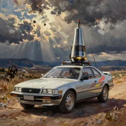 flux capacitor, back to the future, oil painting