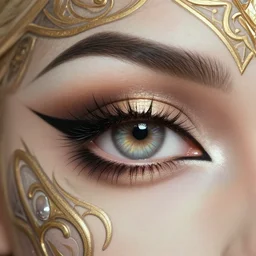 eye makeup design, deep focus, d & d, fantasy, intricate, elegant, highly detailed, digital painting, artstation, concept art, matte, sharp focus, illustration, hearthstone, art by artgerm and greg rutkowski and alphonse mucha