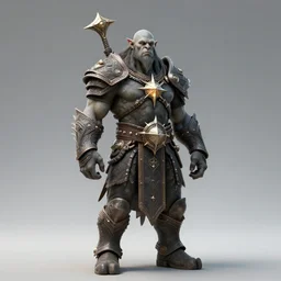 full body portrait of orc barbarian as a magical star guardian. detailed face, concept art, intricate, highly detailed 8 k, smooth, sharp focus, handsome and aesthetic shape of face and body, artgerm, artstation, art by zexi guo and nira and junpei suzuki and gharliera and rinotuna