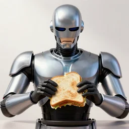 robocop eating a sandwich