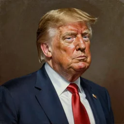 Predator Donald Trump, oil on canvas, extremely detailed, artstation, by HR giger