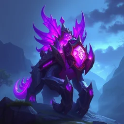 mount epic great purple elekk screenshot world of warcraft mounts worldboss bioluminecant light concept sketch art and by feng zhu alena aenami artworks in 4 k beeple, by thomas kinkade heartstone overwatch blizzard 3 d rtx hdr