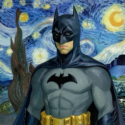 Batman in the style of van gogh