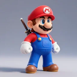 professional render of the witcher mario from new super mario bros!! studio lighting, very detailed, unreal engine, hight quality render!!!!, professional lighting, good composition, rule of thirds, winning award render, realistic, render the witcher mario, full render shot