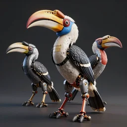 3 d rendering of a mechanical hornbill, octane 3 d, octane render, unreal engine, volumetric lighting, artstation, highly detailed, sharp focus, dieselpunk colors