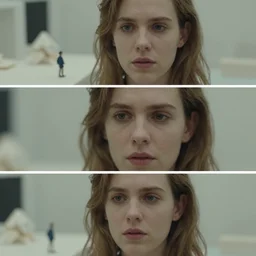 beautiful three point perspective film still of holly herndon character study in merce cunningham, extreme closeup portrait in style of frontiers in miniature porcelain photography fashion architectural art studio edition, miniature origami figurine, tilt shift background, soft lighting, kodak portra 4 0 0, 8 k, macro, cinematic style by emmanuel lubezki