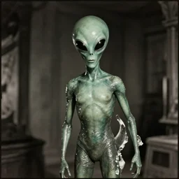 Alien Abduction. 1940s photograph.