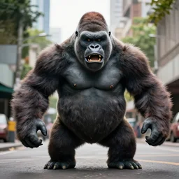An king Kong rage on street