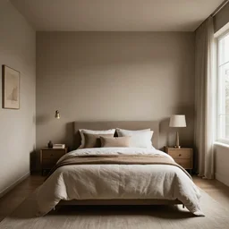 bedroom with earth tones interior