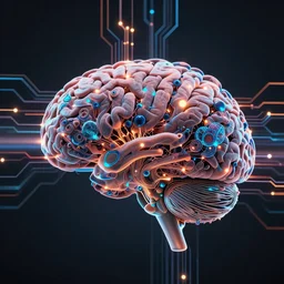 “profound complexity, clusters and constellations of data in the shape of an abstract metaphysical Brain inside a brain, conceptual, digital, 4k, unreal engine, blasting outwards, electrical circuitry firing, complicated wiring, clusters and constellations of data, in the style of abstract digital art, shape of a brain, synapses firing, rendered in cinema4d”