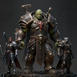 full shot orc king, lord of the rings, final fantasy, warcraft, diablo, dark fantasy, moody, : : by michal karcz, daniel merriam, victo ngai and guillermo del toro : : ornate, dynamic, particulate, intricate, elegant, highly detailed, centered, artstation, smooth, sharp focus, octane render, 3 d
