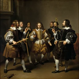 rembrandt painting of baroque composers doing the limbo