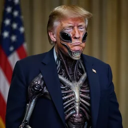 Donald Trump in Alien body, hyper realistic photography, 8k,