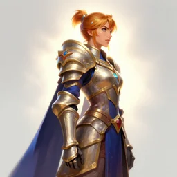 side - profile painted game avatar, imogen poots as a paladin, bright backlit, key lighting, smooth, gaudy colors, octane render aesthetic, dota matte painting concept art, official fanart behance hd artstation by jesper ejsing, by rhads and lois van baarle and ilya kuvshinov and rossdraws