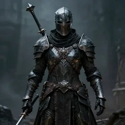 a detailed dark portrait of an apocalypse knite of god
