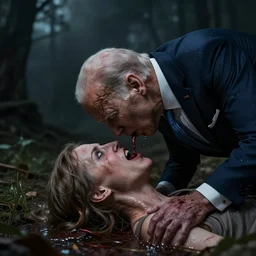 joe biden swallowing a victim whole, artstation, horror