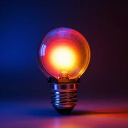 a blue, red and yellow light