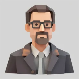 low poly 3 d model of walter white