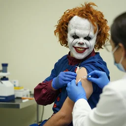 freddy kruger getting a vaccination