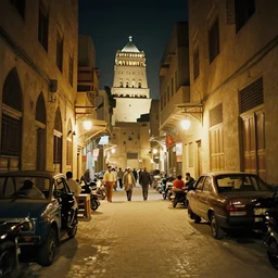 cairo old streets, night life of 1 9 4 0, muizz street