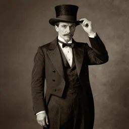 photorealistic sepia portrait of a 1 9 2 0 s era male magician, well dressed in his mid - thirties, long - tailed tuxedo coat, by dave dorman, atmospheric lighting, hatless, dark, brooding, painted, intricate, ultra detailed, well composed, best on artstation, cgsociety, epic, stunning, gorgeous, intricate detail, much wow, masterpiece, cinematic aesthetic octane render, 8 k hd resolution,