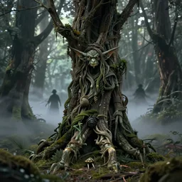 detailed sharp focus, goblincore forest with mystical shadows wandering in the mist, artwork by Victor Adame Minguez + Yuumei + Tom Lovell + Sandro Botticelli,