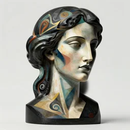 epic concept art. abstract female face silhouette mixing with black and color liquid fluid. abstract sculpture. art deco swirls. masterpiece, michelangelo. concept art, matte painting. symbolism. section d'or, futurism, cubism, modernism. greg rutkowski, wlop, victo ngai, kandinski, robert delaunay. octane render, unreal engine, 3 d.