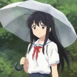 anime girl holds an umbrella. - 1 6 ： 9 - n 9