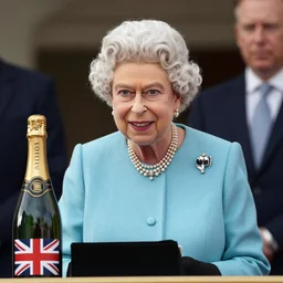queen elizabeth official boat naming champagne bottle union jack peter beardsley