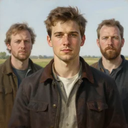 portrait of a handsome young dutch farmer, art by denys tsiperko and bogdan rezunenko and rembrandt van rijn, hyperrealism