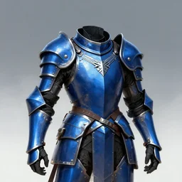 Beautiful Blue Steel-Plate Full Body Armor, rpg, digital art, skyrim, trending on ArtStation