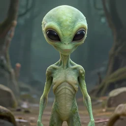 realistic digital art of aliens meme guy as an alien