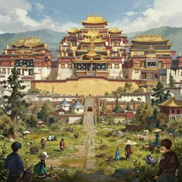 hyper realistic detailed matte painting of mythological ancient land of shangrila, pixiv, hyperdetailed unreal engine 4 k 8 k ultra hd, stanley artgerm lau, wlop, rossdraws, james and artgerm and william - adolphe bouguerea sakimichan, yuru camp, illustration, digital art, concept art