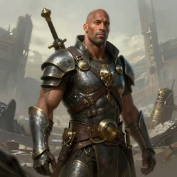 steampunk portrait of dwayne johnson as a warrior in a post - acopaliptic world, diffuse lighting, fantasy, highly detailed, photorealistic, digital painting, artstation, illustration, concept art, smooth, sharp focus, in the style of tom bagshaw