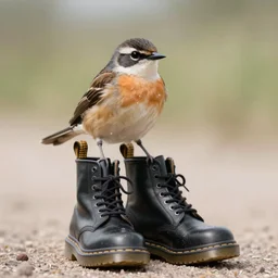 a picture of a house martin wearing dr marten boots