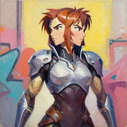 greg manchess portrait painting of battle angel alita as overwatch character, medium shot, asymmetrical, profile picture, organic painting, sunny day, matte painting, bold shapes, hard edges, street art, trending on artstation, by huang guangjian and gil elvgren and sachin teng