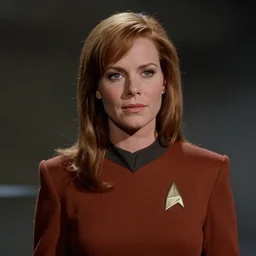 emo portrait of amy adams in star trek : the next generation, 1 9 6 0 s technicolor