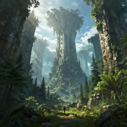 forest biome filled with giants, fantasy apocalypse, digital art, 4 k,