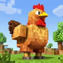 a giant chicken in minecraft.