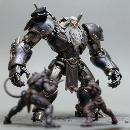 gandalf with large robotic mech arm battling the balrog 3 5 mm photograph