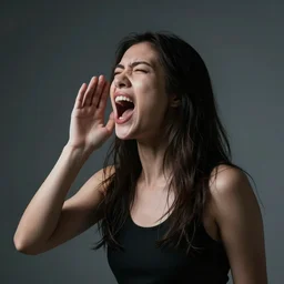 shouting woman photo dramtic lighting